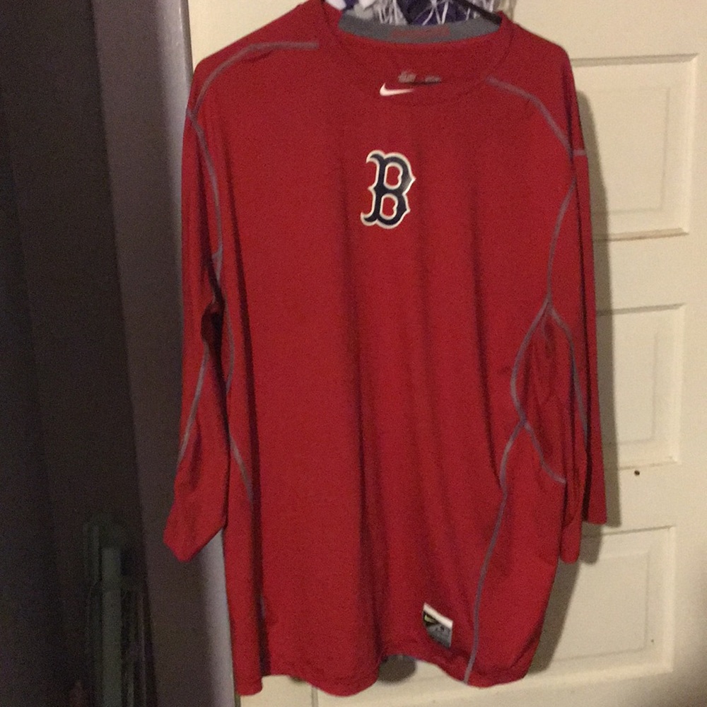 MLB Red Sox long sleeve Nike hypercool shirt.